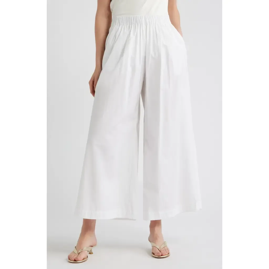 Talini Cotton Wide Leg Pants by BOSS