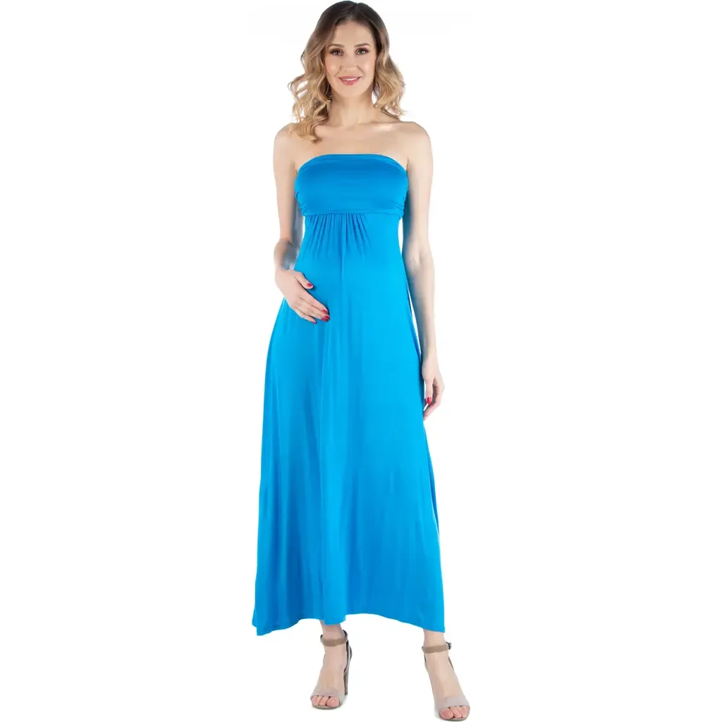 Maternity Sleeveless Empire Waist Maxi Dress