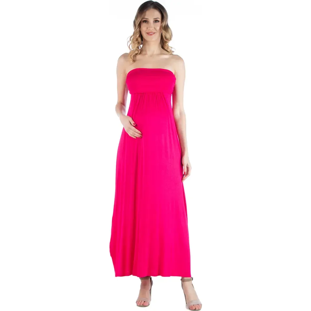Maternity Sleeveless Empire Waist Maxi Dress