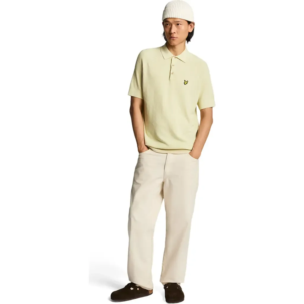 Linen Blend Knitted Polo by Lyle & Scott
