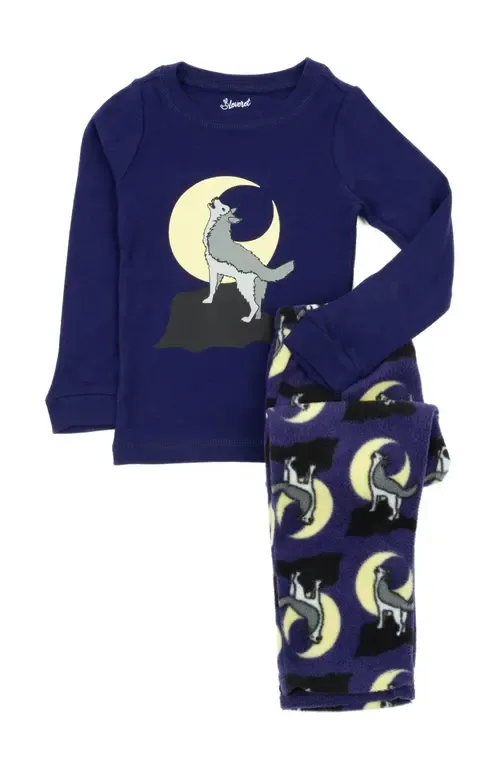 Cotton Top & Fleece Pants Printed Matching Family Holiday Pajamas by Leveret