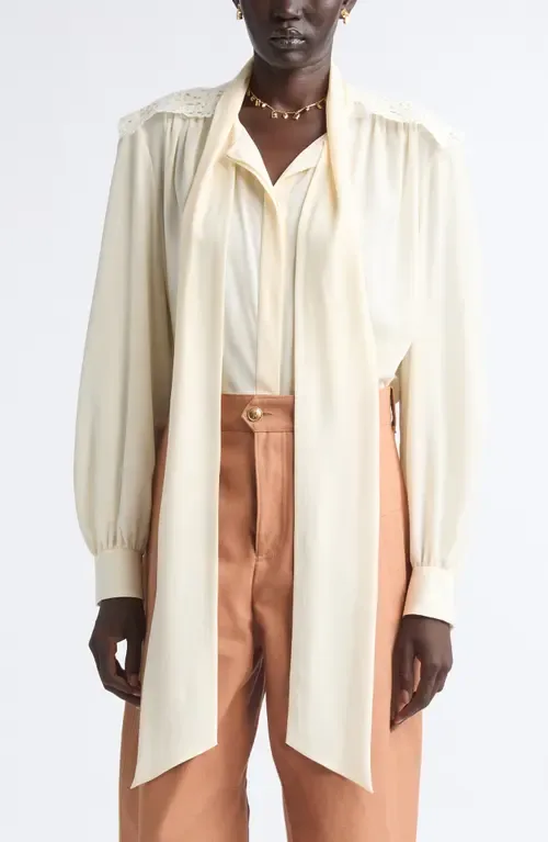 Pussybow Silk Crêpe De Chine Shirt by Chloé