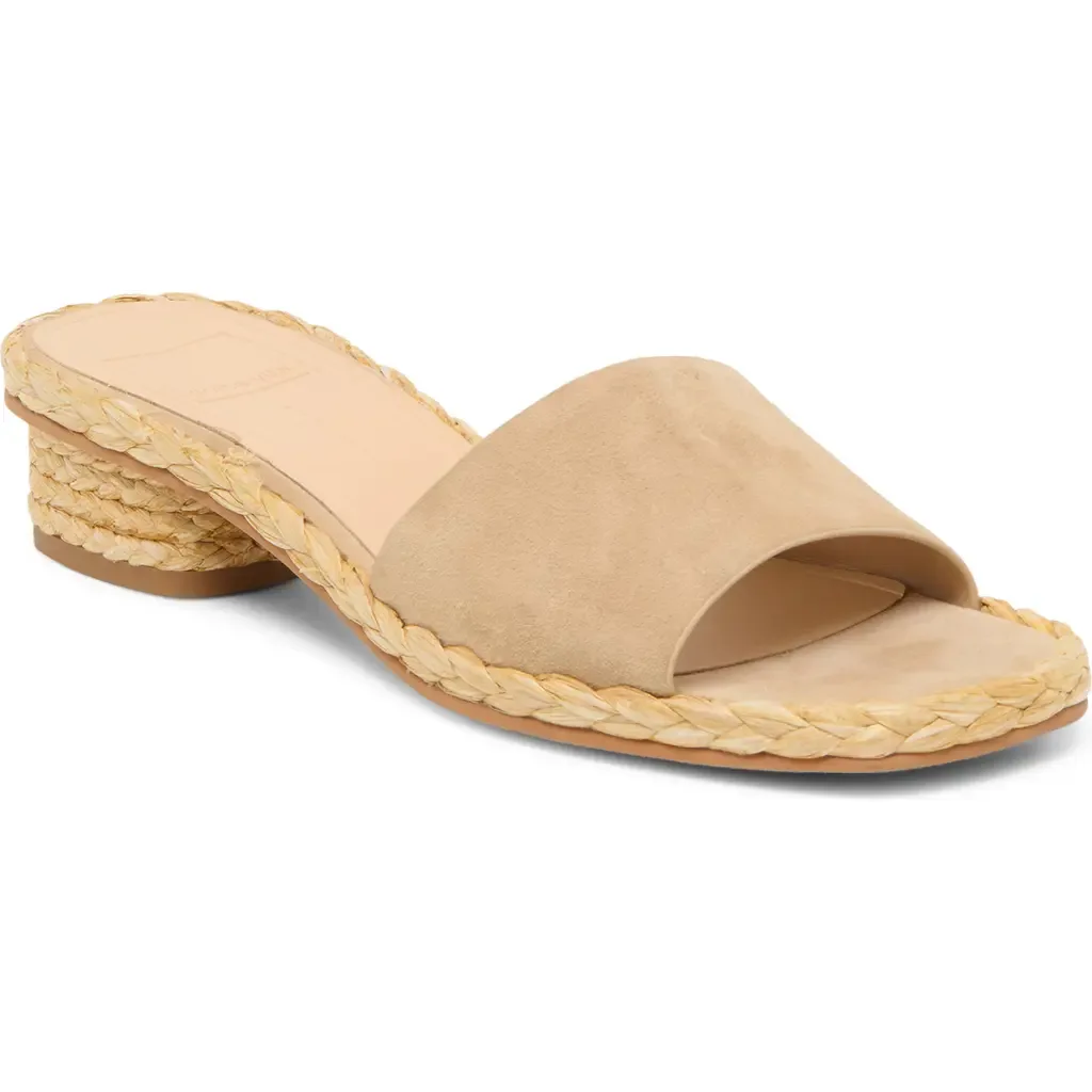Dixi Slide Sandal in Camel Suede by Dolce Vita