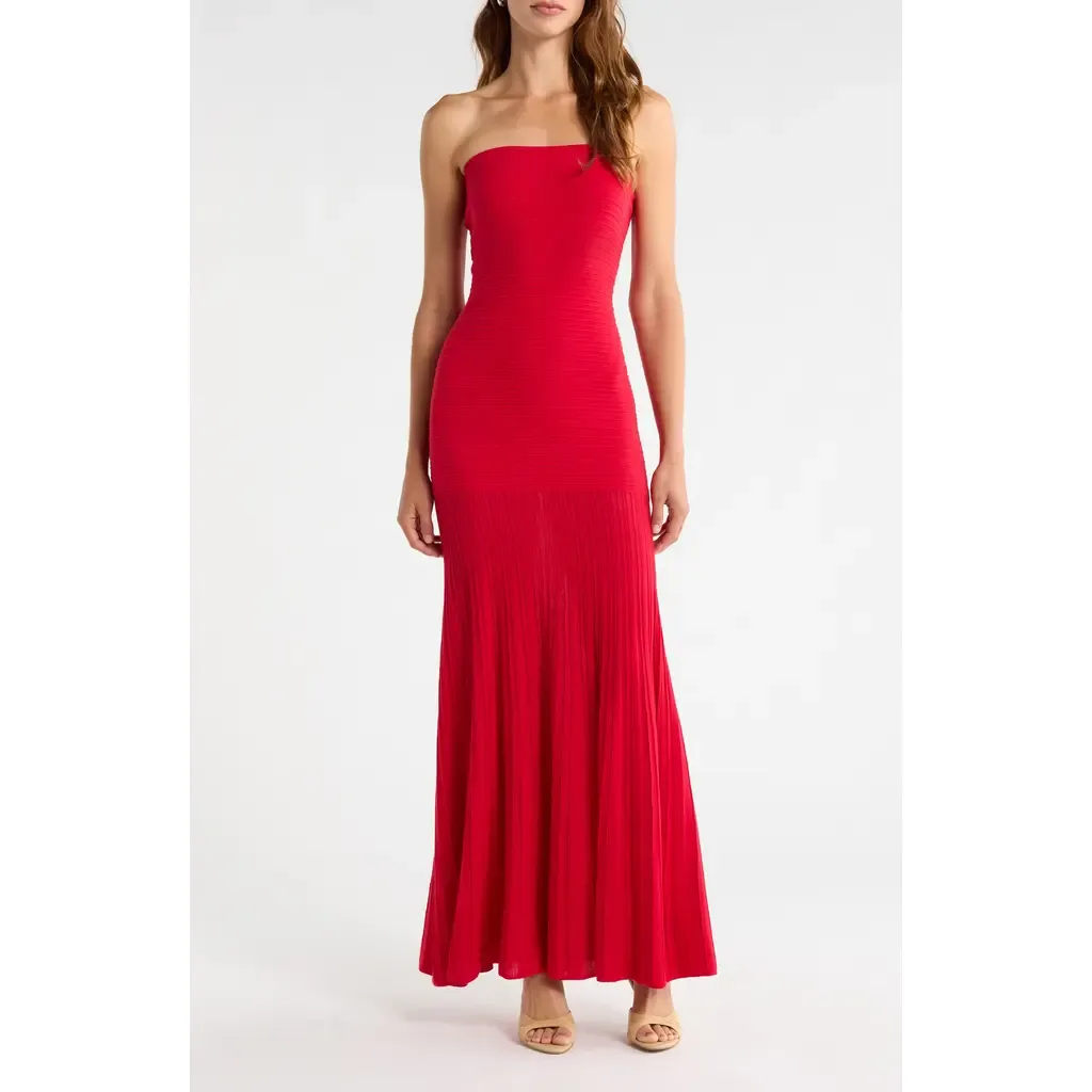 Arlo Strapless Stretch Cotton Tube Dress by Line & Dot