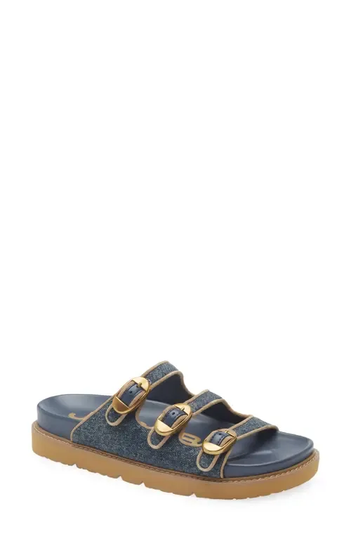 The Kiki Denim Slide Sandal by Marc Jacobs