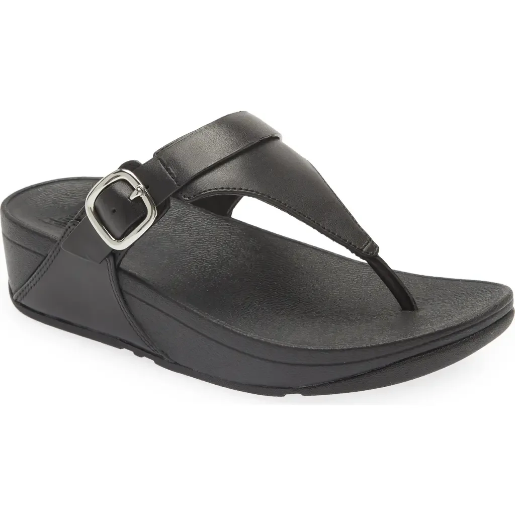 Lulu Adjustable Leather Toe-Post Sandals by FitFlop