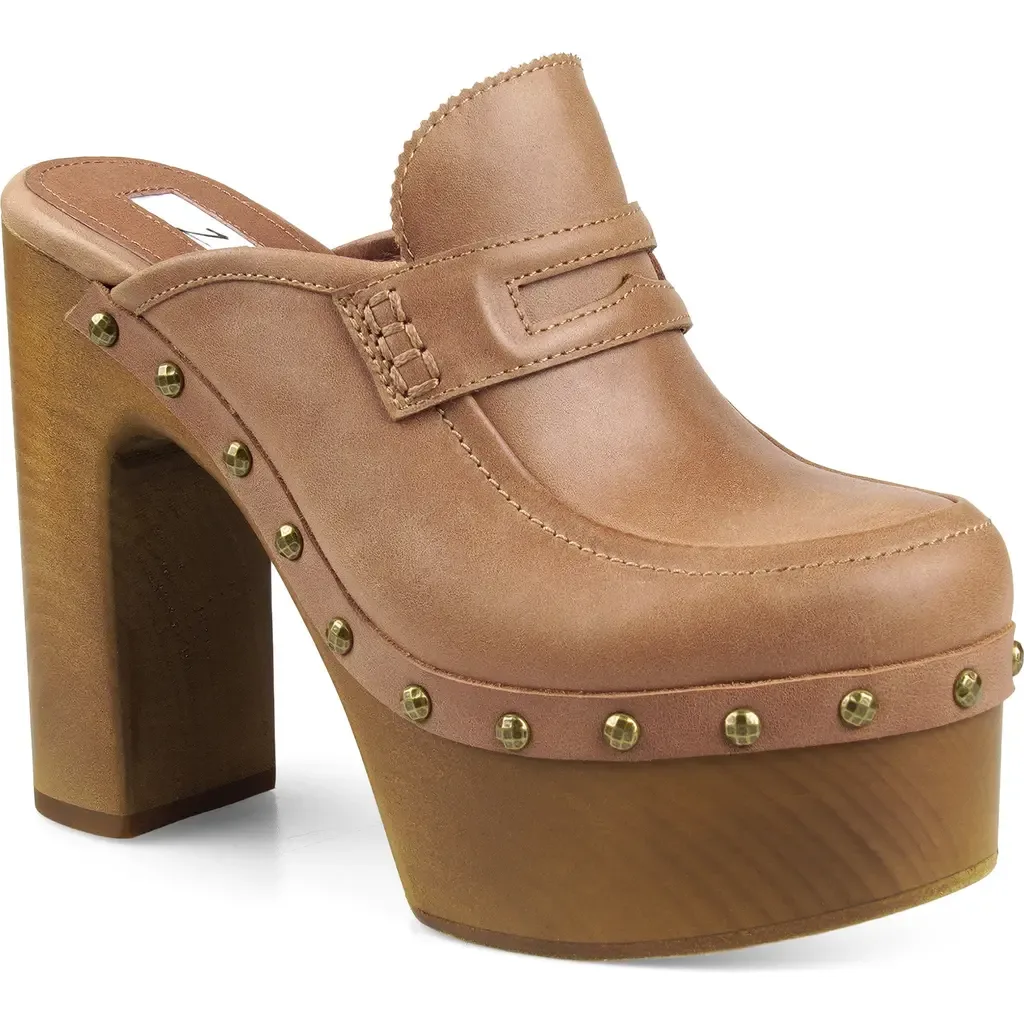 Jiggy Platform Clog in Tan Leather by ZIGI