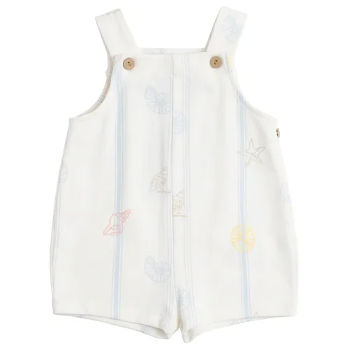 SeaShell Artwork Adjustable Strap Overall Romper by Puddles