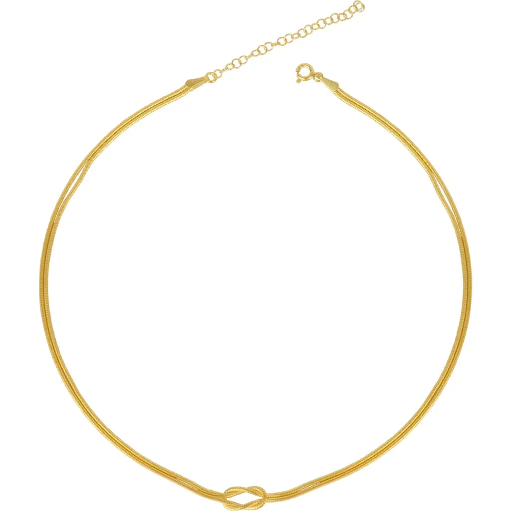 Knot Chain Choker Necklace in Sterling Silver by Spero London