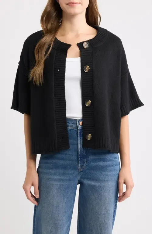 Broome Short Sleeve Crop Cardigan by CITY BLUES
