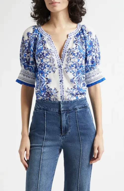 Thalia Floral Print Top by ALICE + OLIVIA