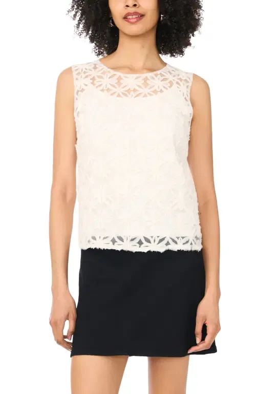 Flower Appliqué Sleeveless Top by Vince Camuto