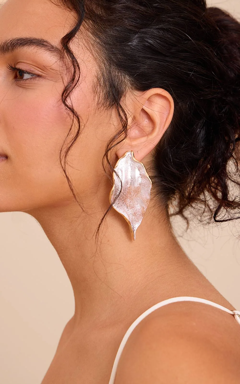 Leaf Statement Earrings with Pearl Detail by PrettyLittleThing