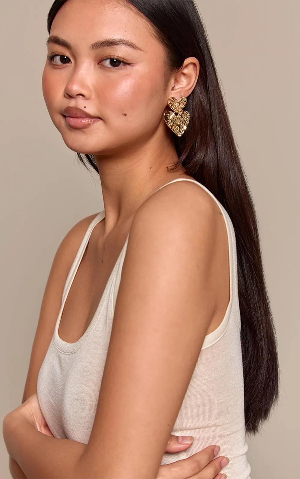 Molten Heart Draped Earrings