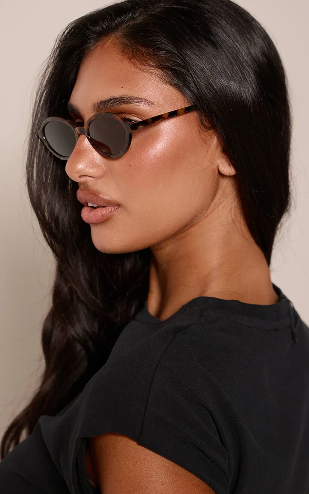 Slim Frame Oval Sunglasses by PrettyLittleThing