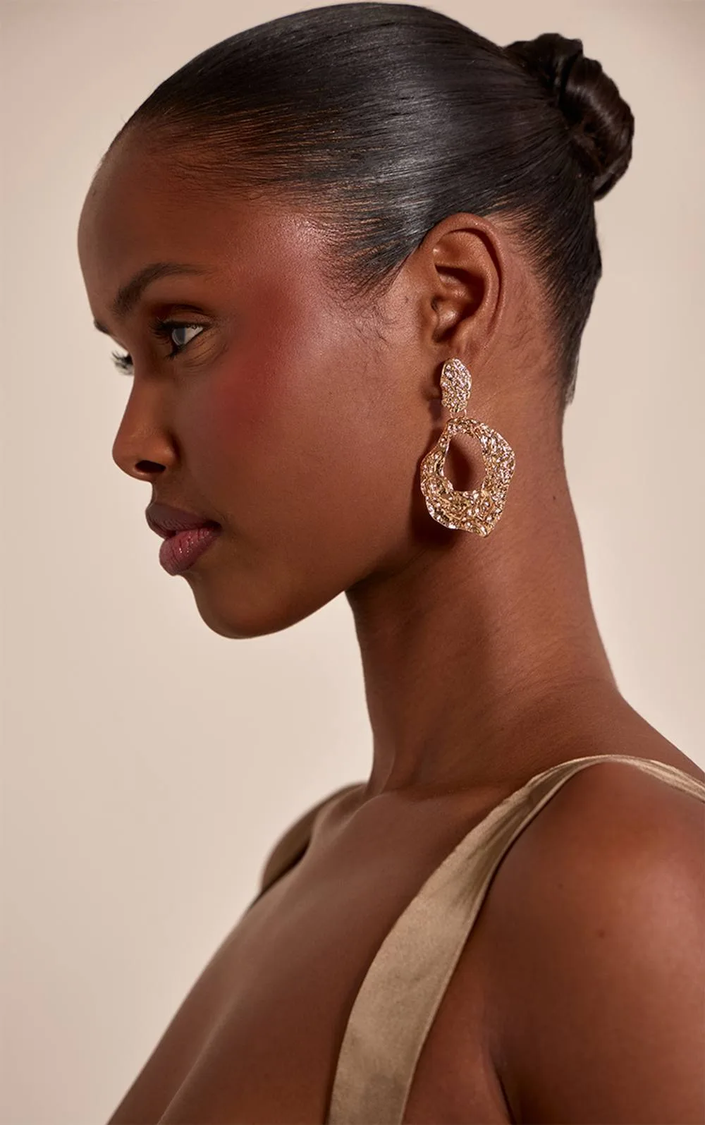 Molten Textured Door Knocker Earrings