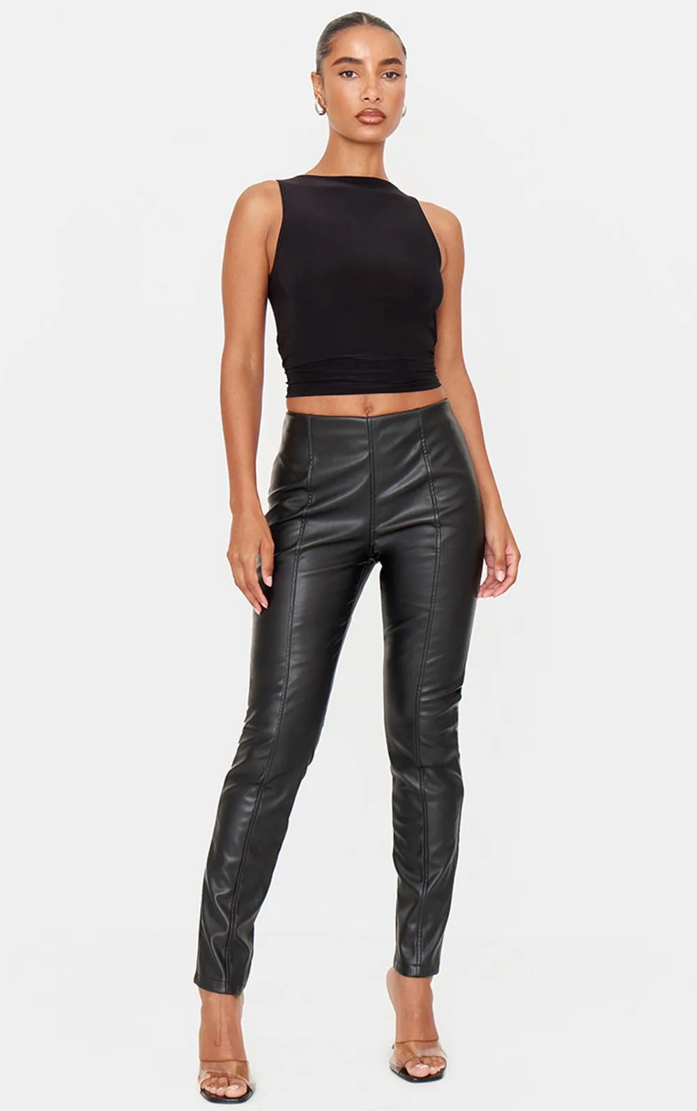 Faux Leather Stretch Leggings by PrettyLittleThing