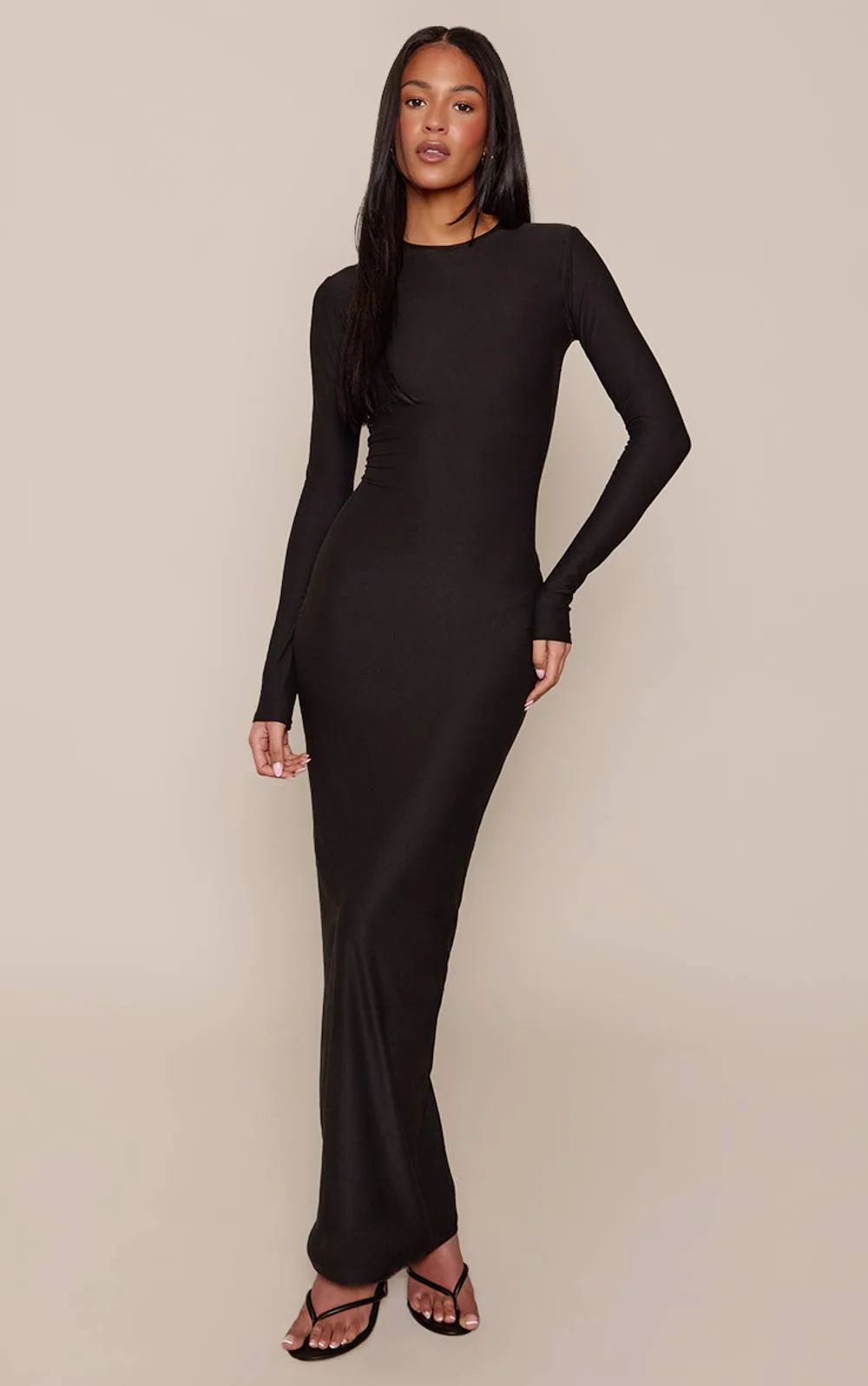 Soft Touch Long Sleeve Maxi Dress by PrettyLittleThing