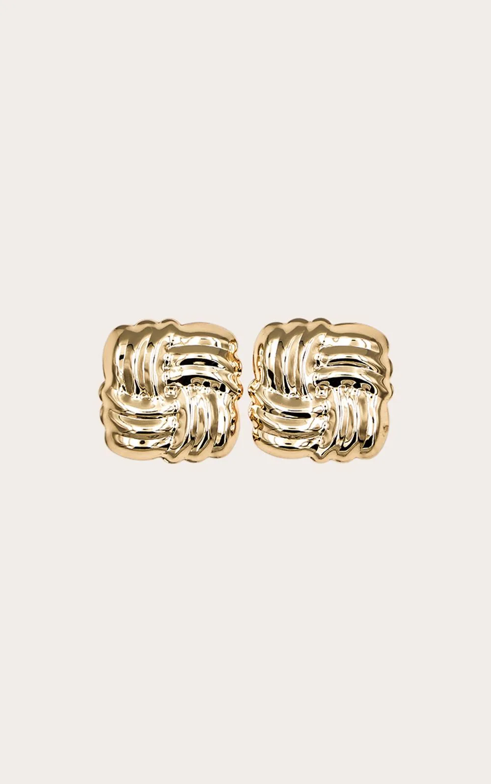 Large Quilted Stud Earrings by PrettyLittleThing
