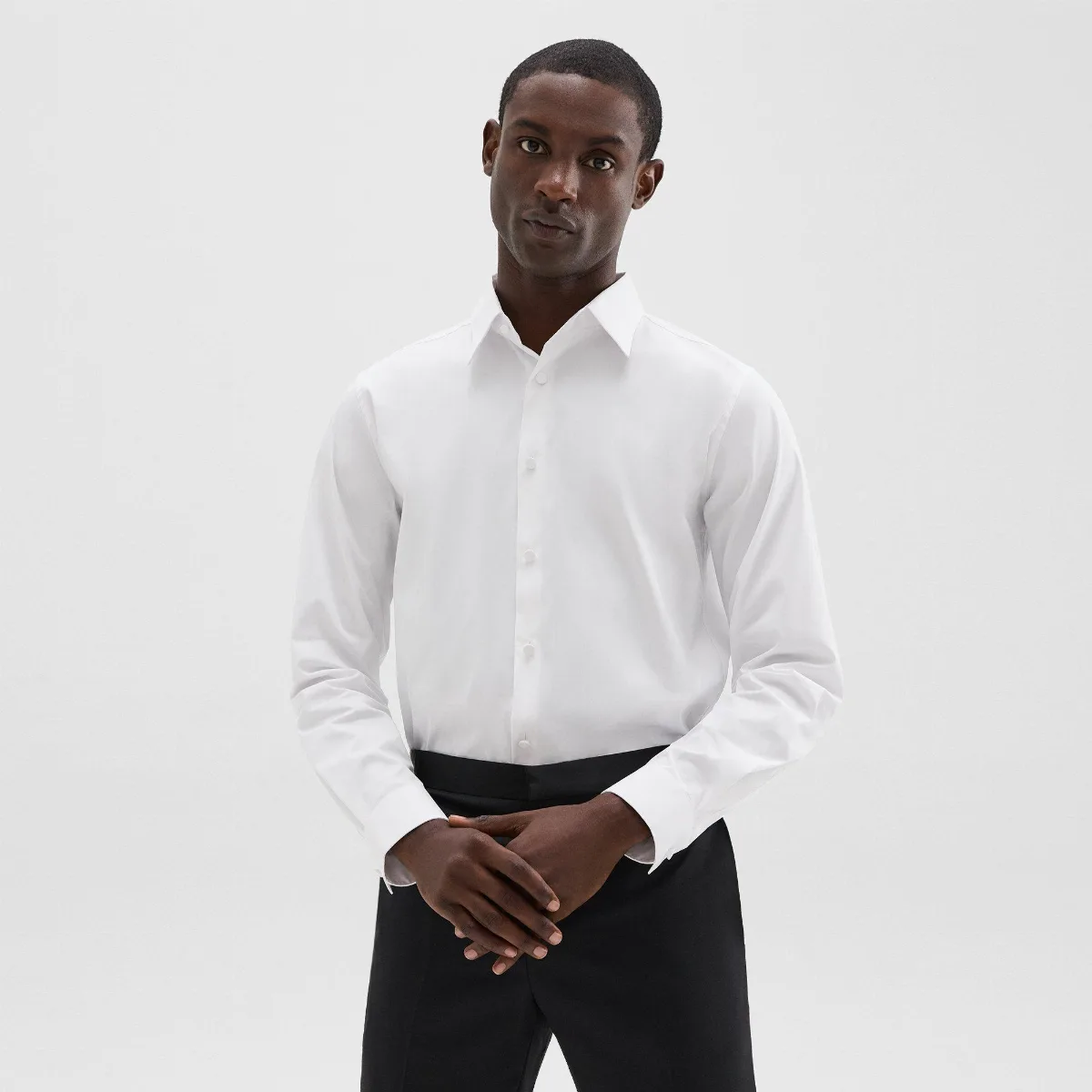 Sylvain Tuxedo Shirt in Stretch Cotton-Blend by Theory