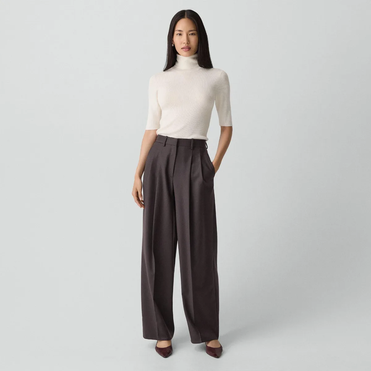 Double Pleat Pant, 33 in Sleek Flannel