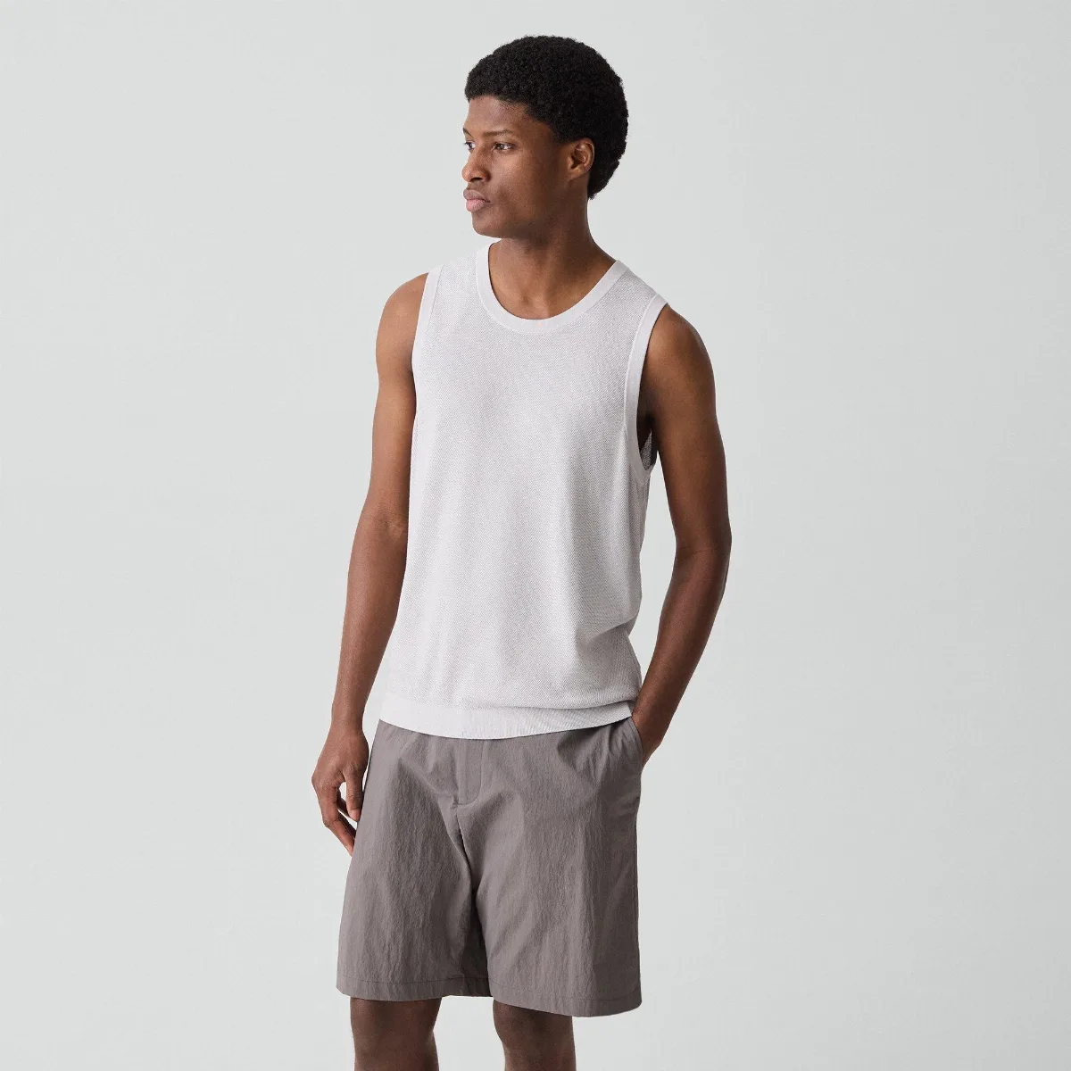 Textured Tank Top in Silk-Cotton by Theory