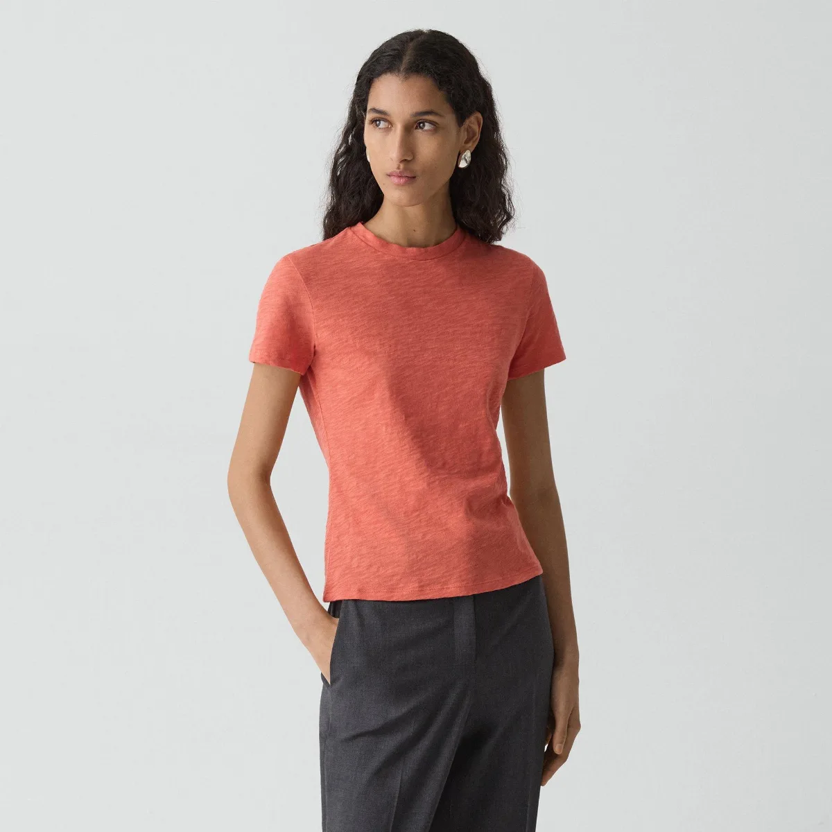 Tiny Tee in Organic Slub Cotton by Theory
