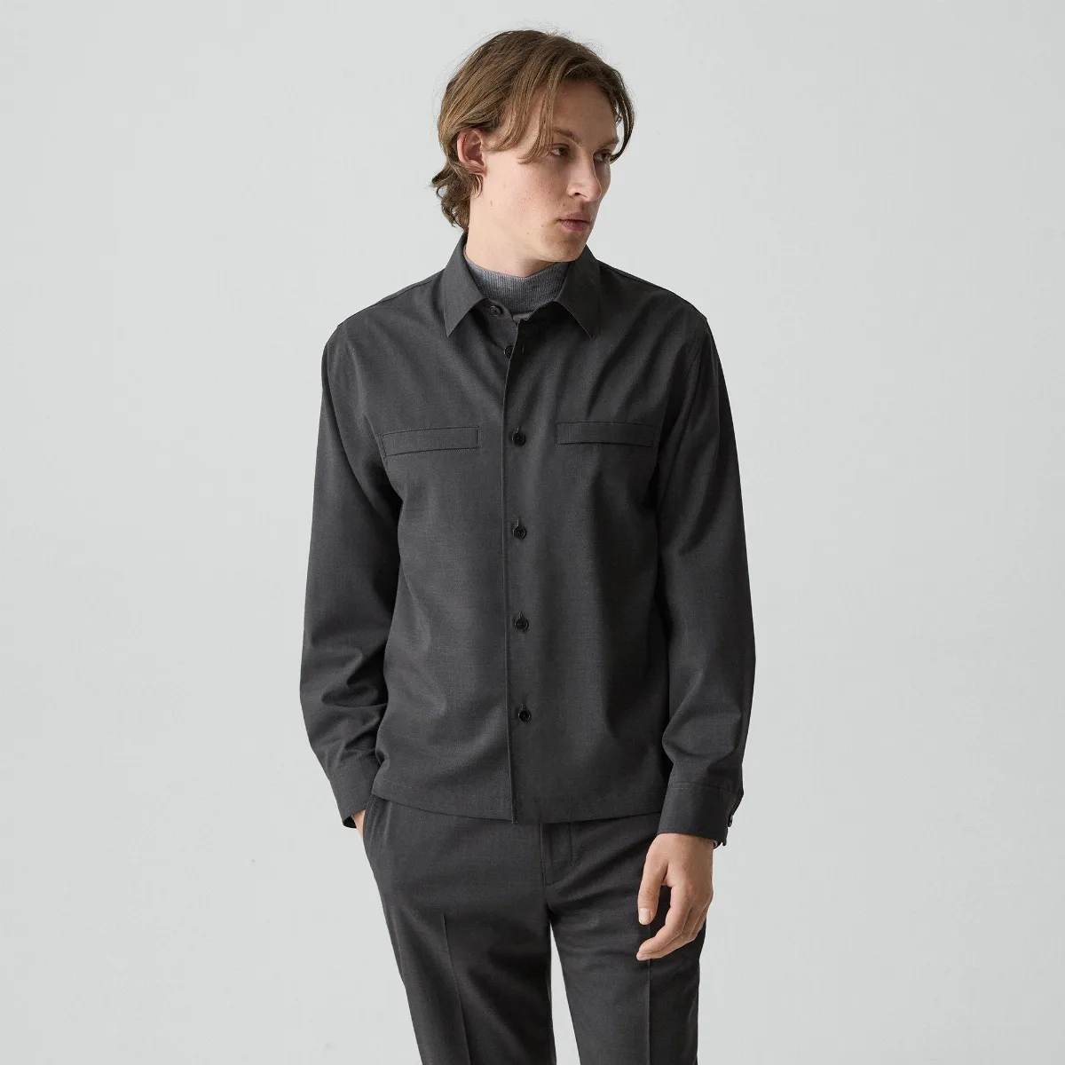 Utility Overshirt in Motion Wool by Theory
