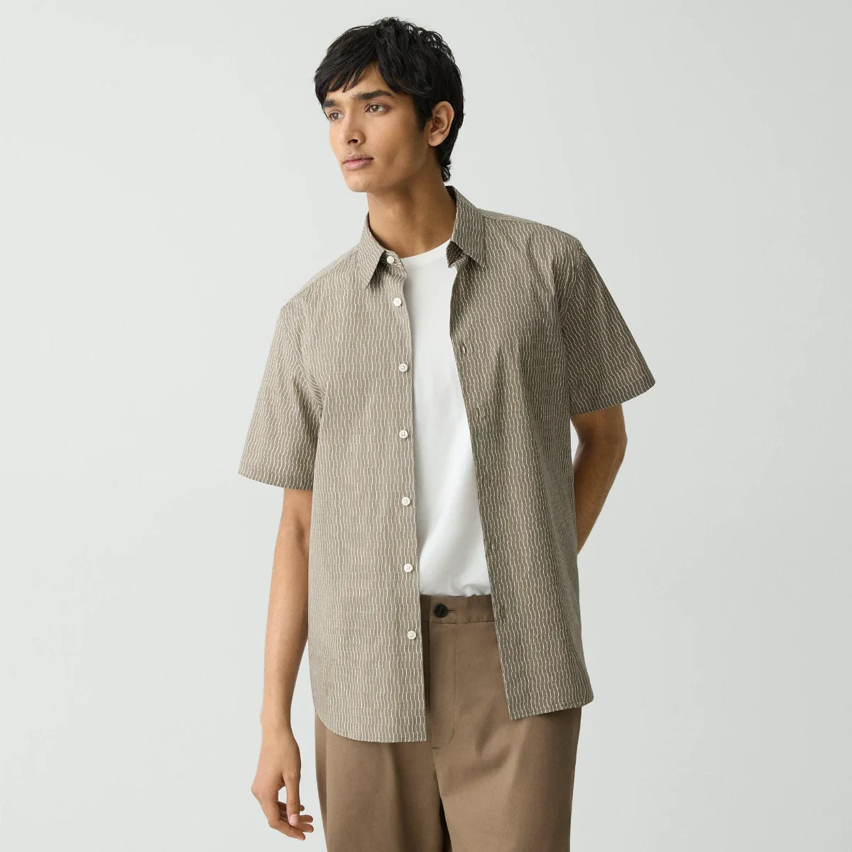 Irving Short-Sleeve Shirt in Stretch Cotton by Theory