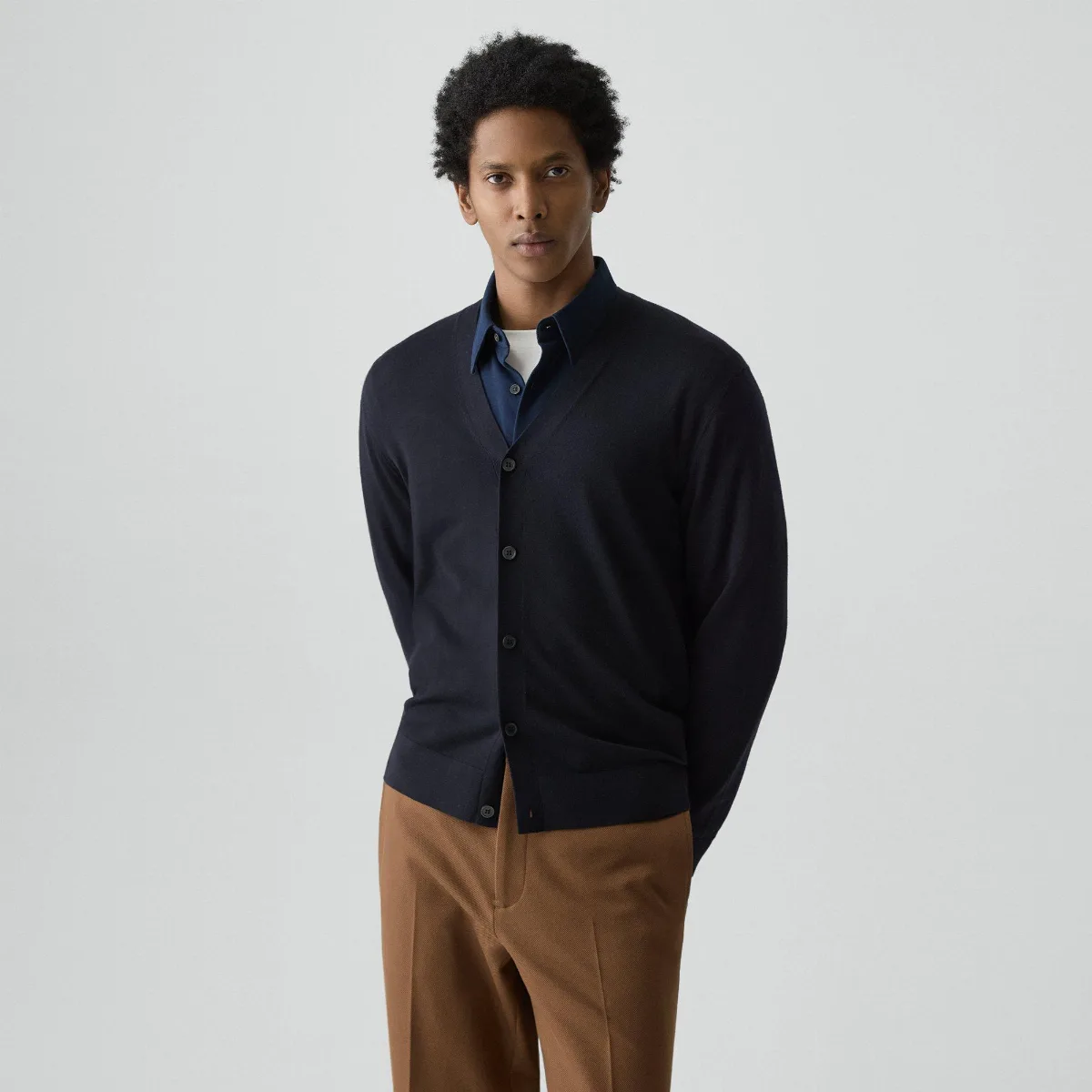 V-Neck Cardigan in Regal Wool by Theory