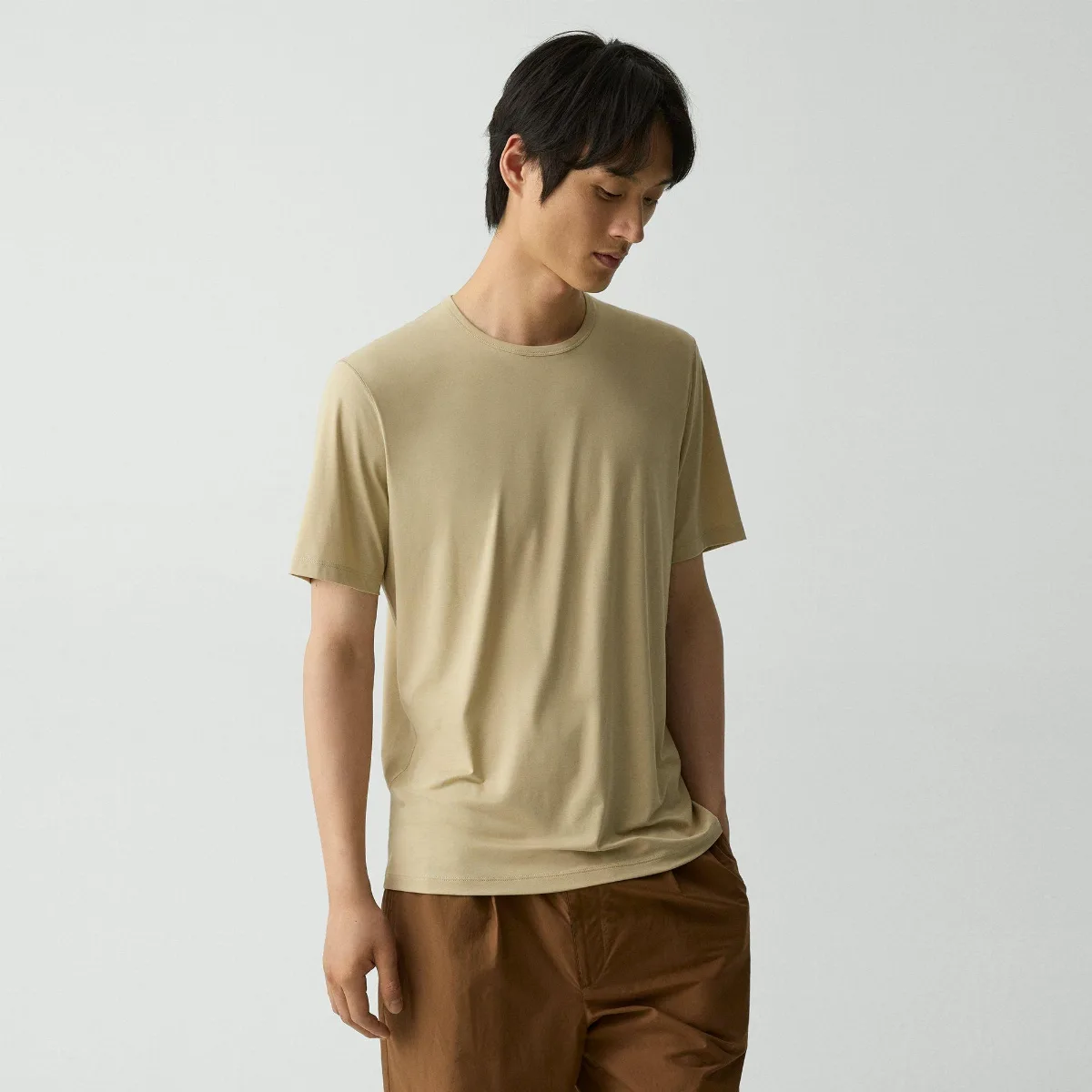 Crewneck Tee in Perform Jersey by Theory