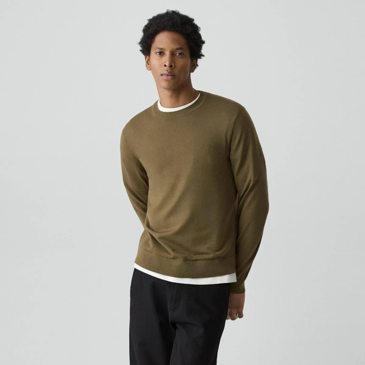 Crewneck Sweater in Regal Wool by Theory