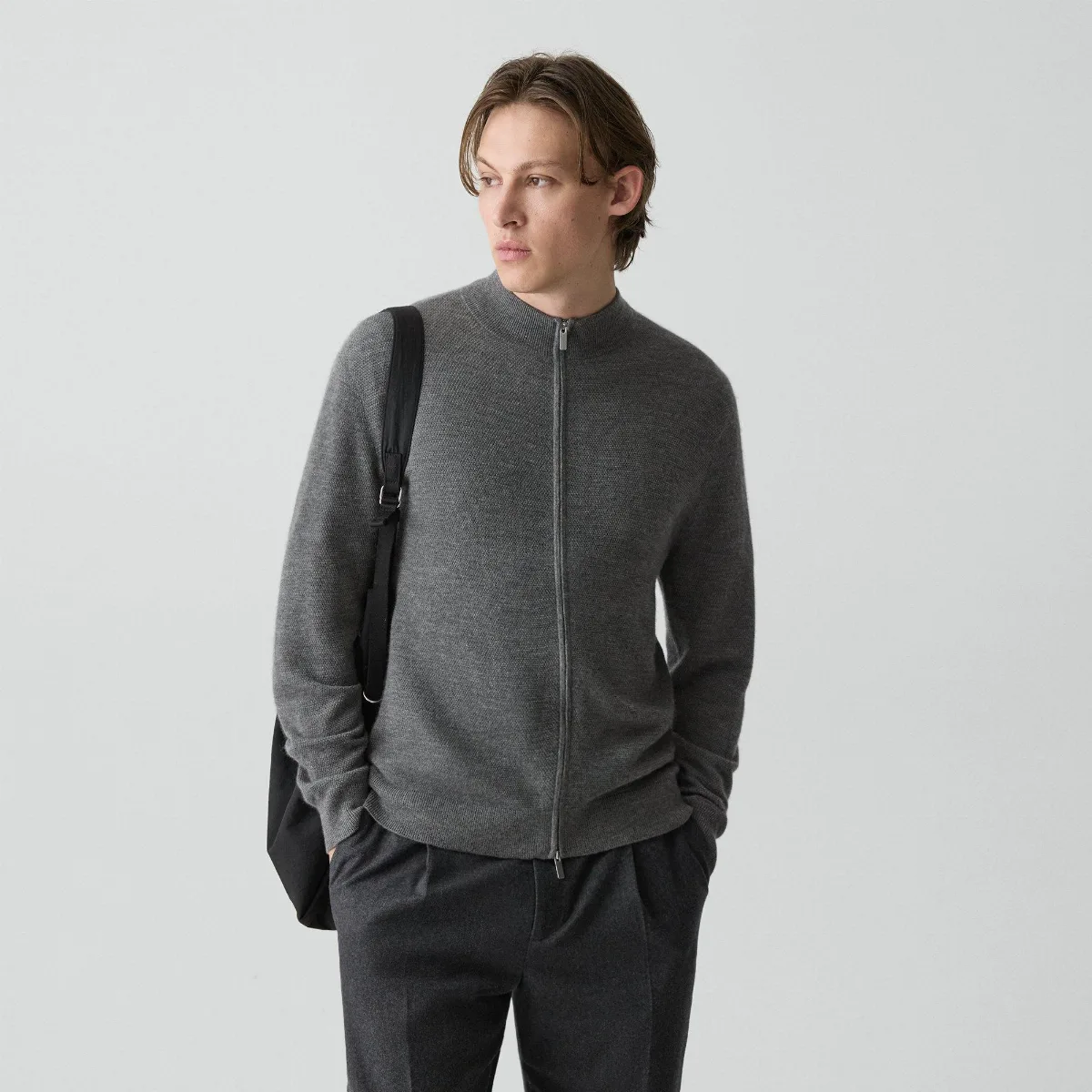 Full-Zip Cardigan in Cashmere by Theory