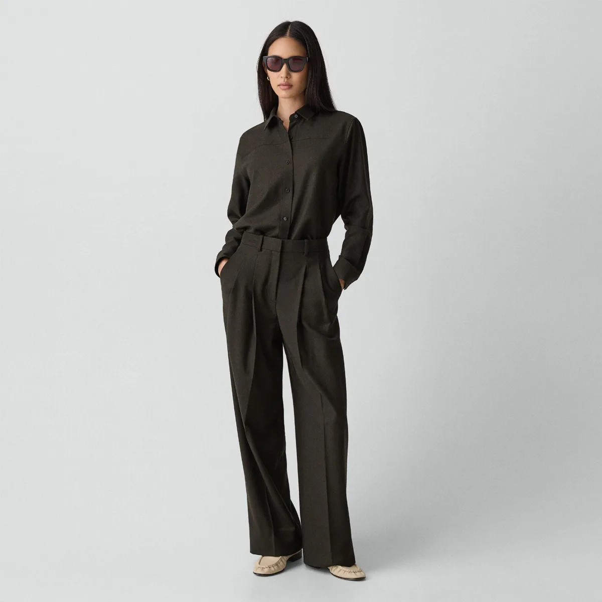 Double Pleat Pant, 33 in Sleek Flannel