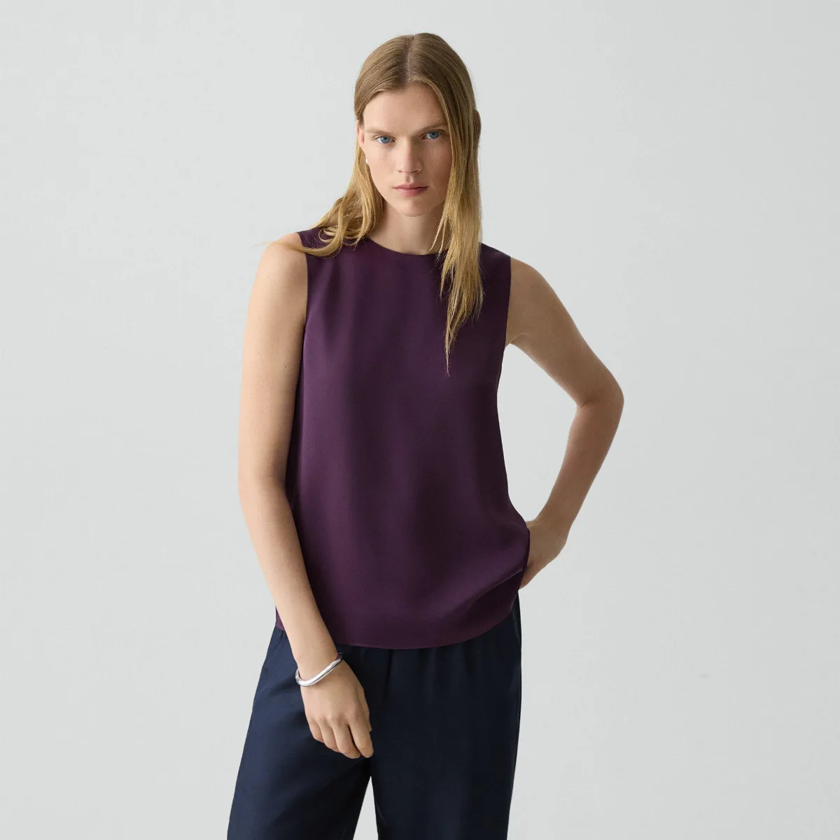 Shell Top in Silk Georgette by Theory