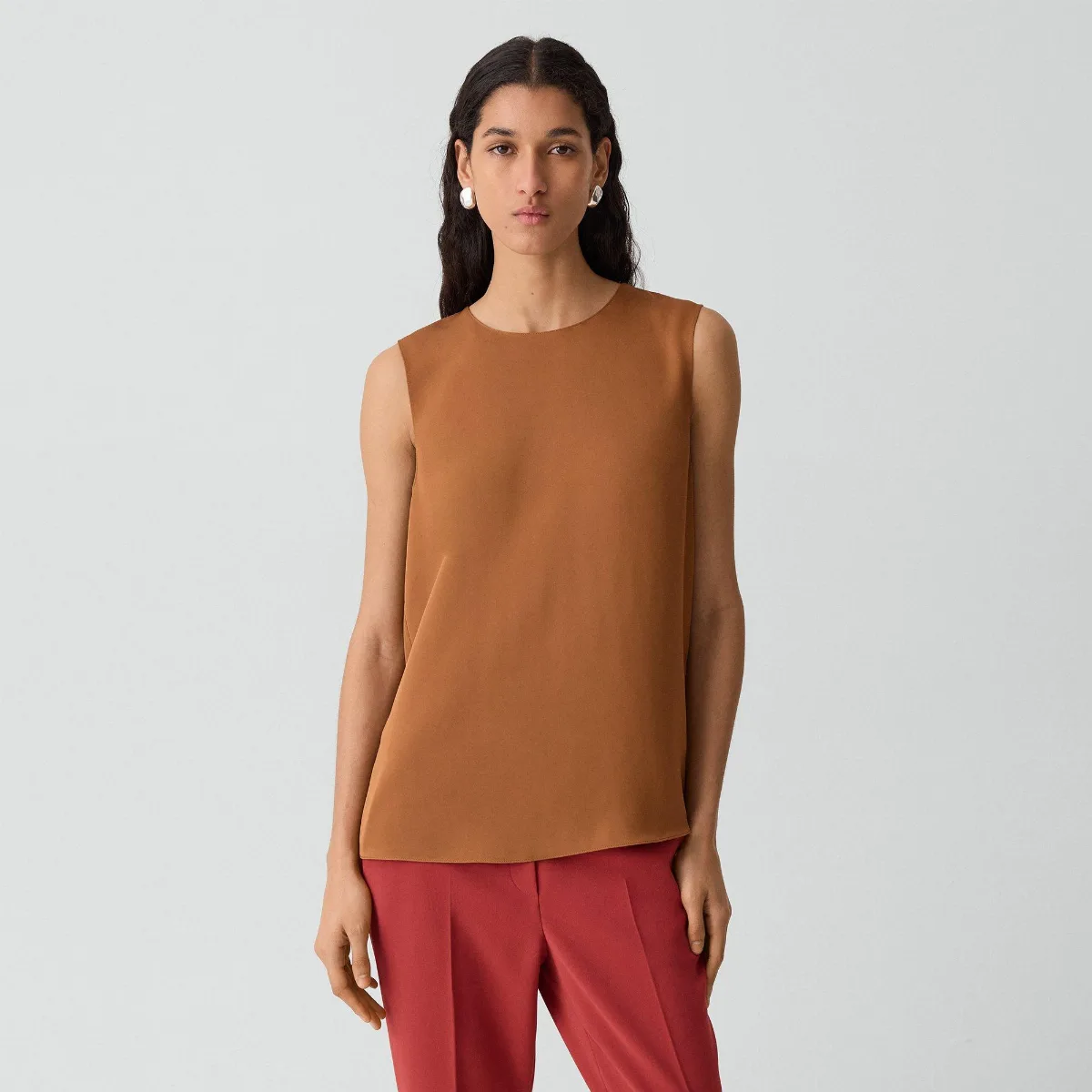 Shell Top in Silk Georgette by Theory