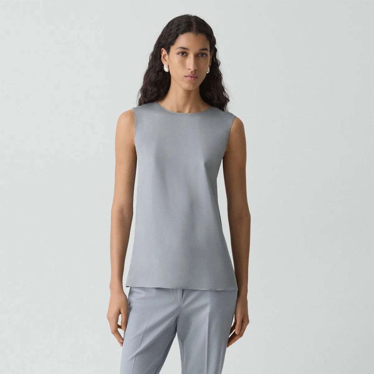 Shell Top in Silk Georgette by Theory