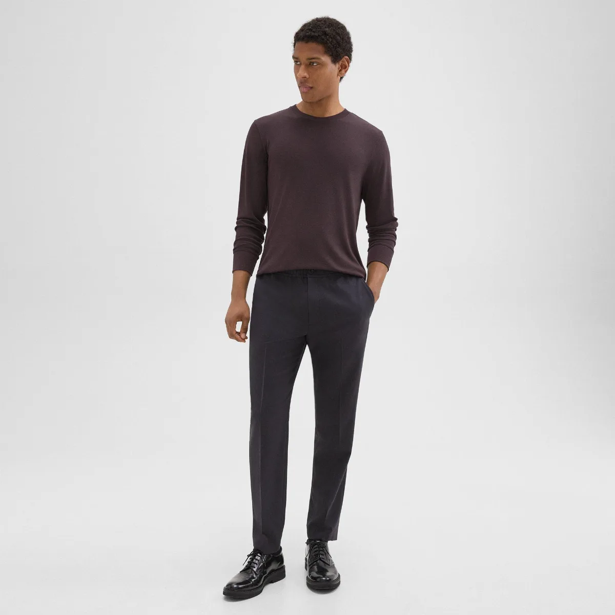 Larin Drawstring Pant in Stretch Flannel by Theory