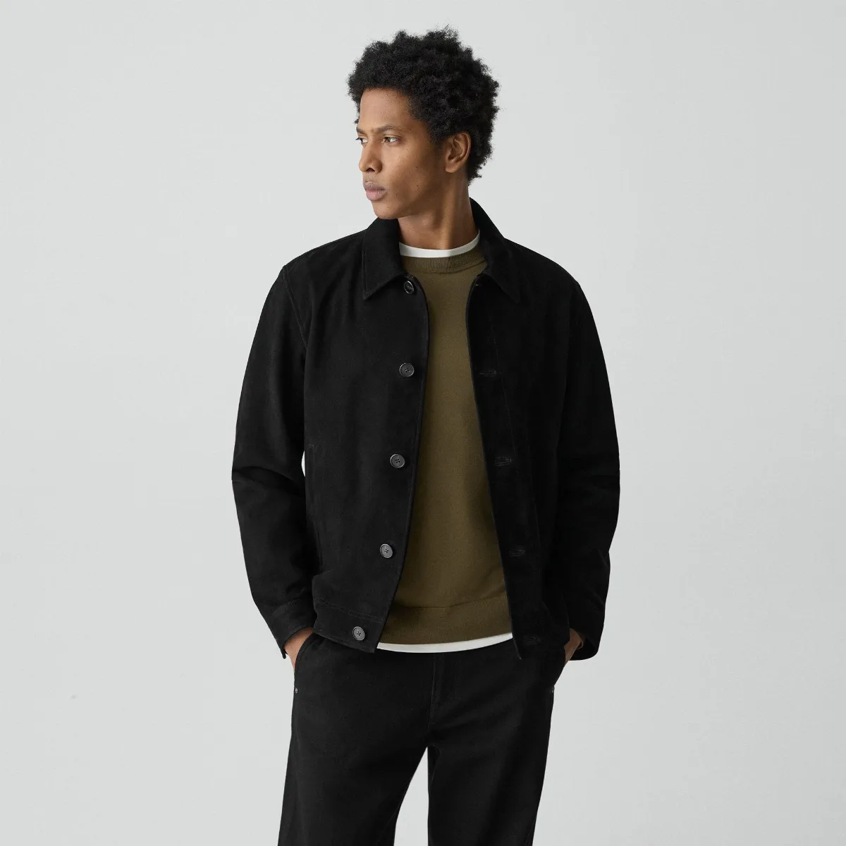 Amos Jacket in Suede by Theory