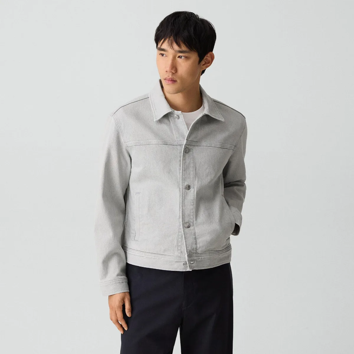 Trucker Jacket in Tinted Denim by Theory