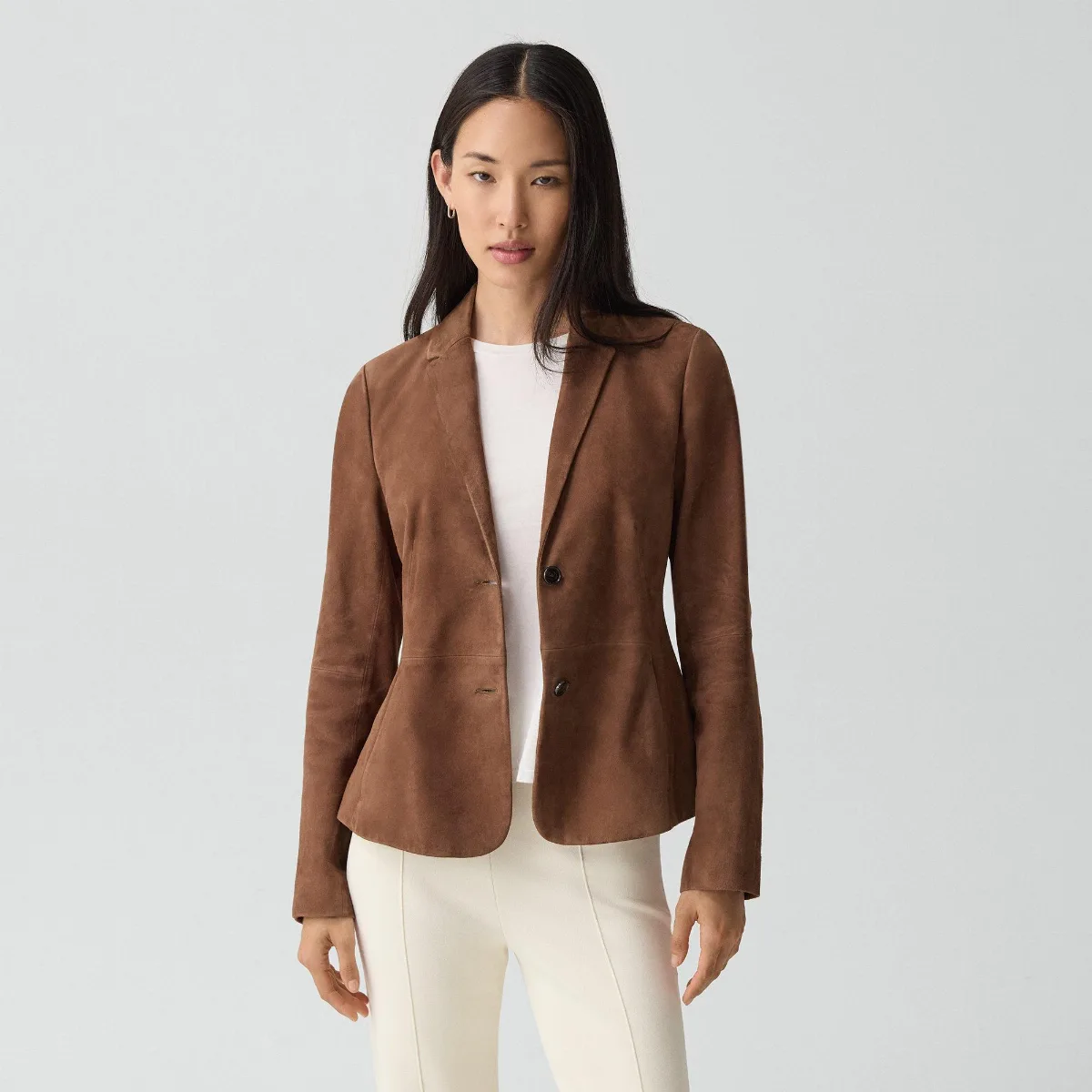 Fitted Blazer in Suede by Theory