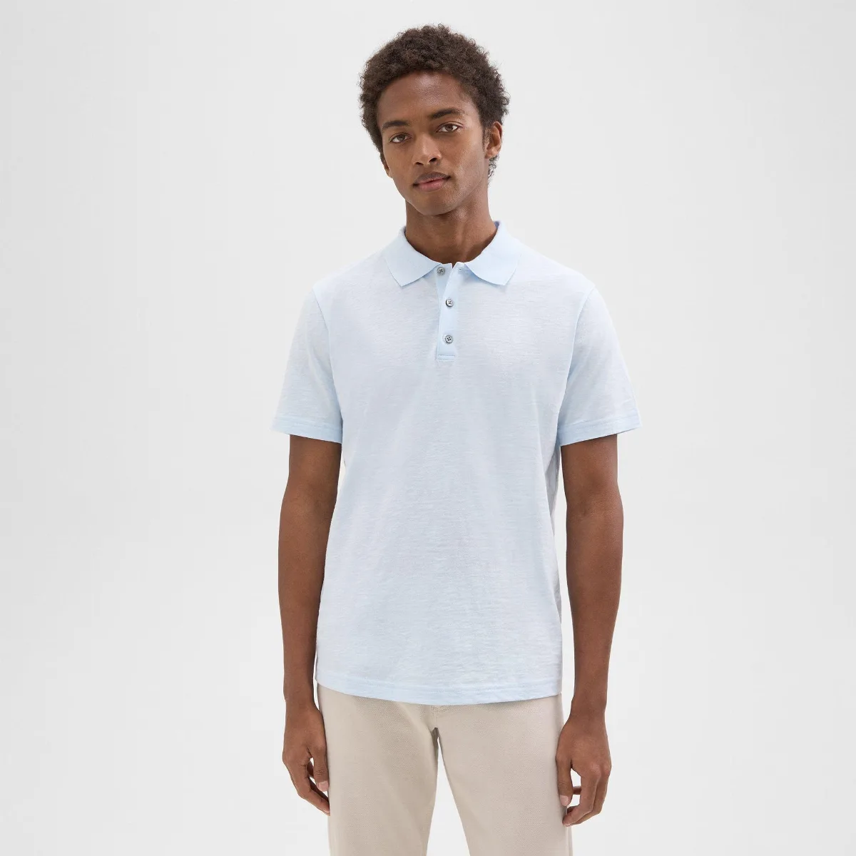 Bron Polo Shirt in Cosmos Slub Cotton by Theory