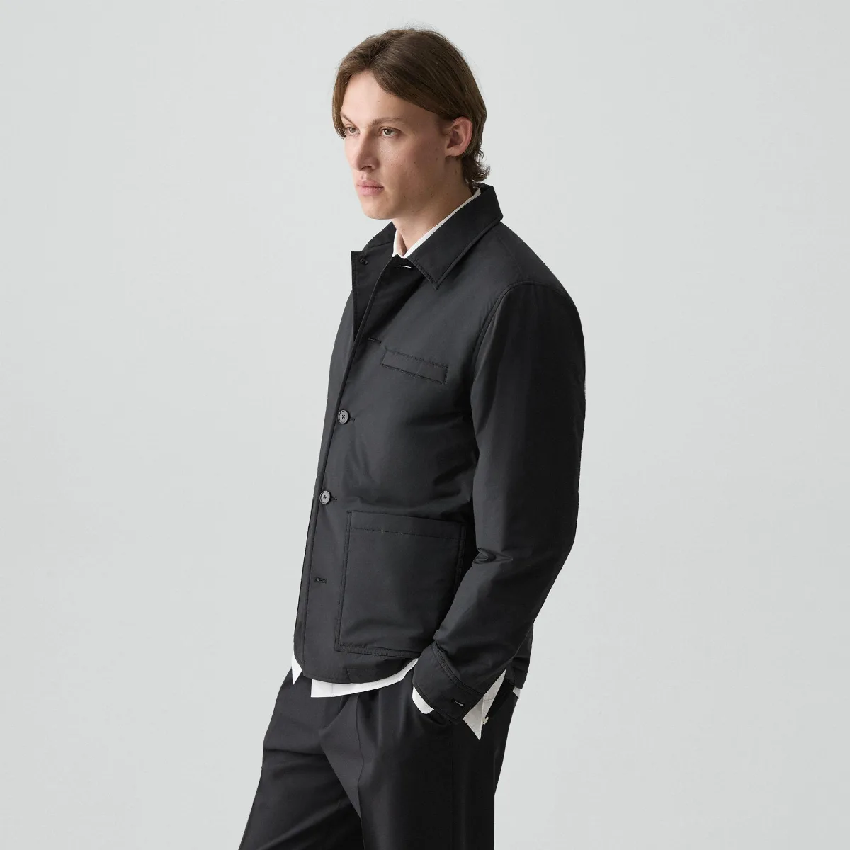 Button-Up Jacket in Motion Nylon by Theory