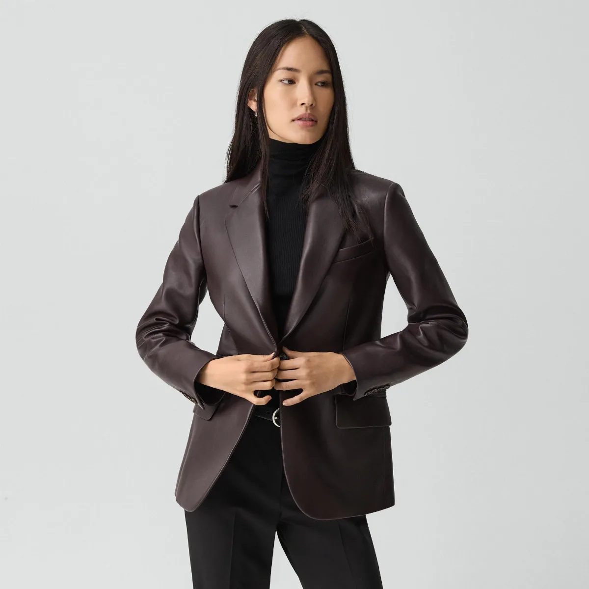 Lynnia Blazer in Leather by Theory
