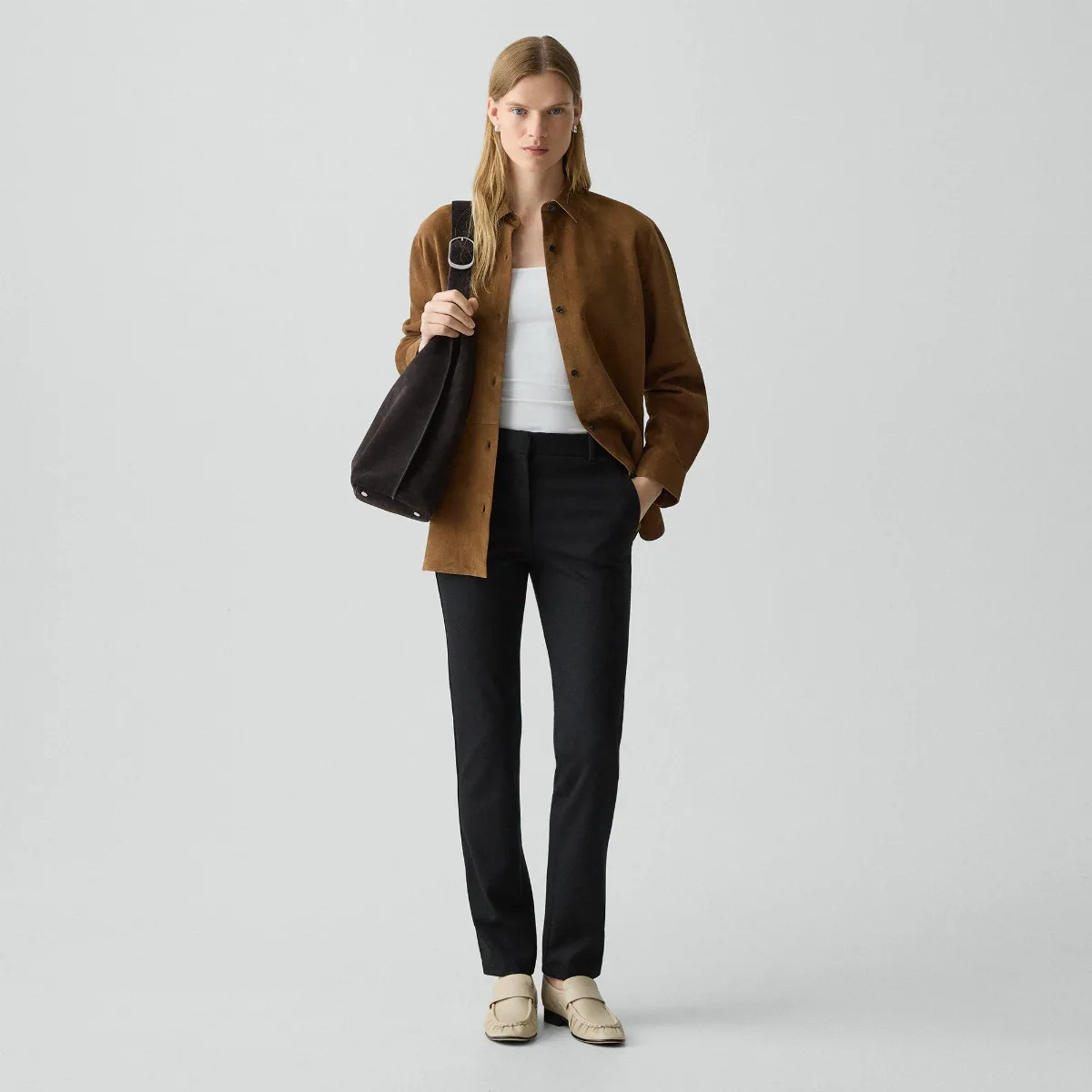 Slim Leg Pant in Wool-Blend Knit by Theory