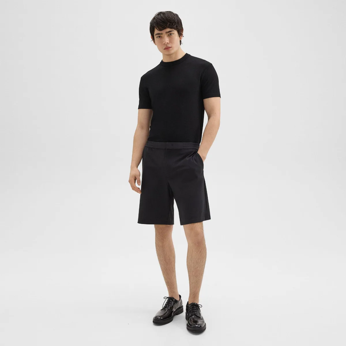 Curtis 9 Drawstring Short in Precision Ponte by Theory