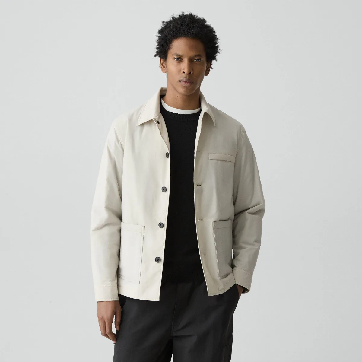 Button-Up Jacket in Motion Nylon