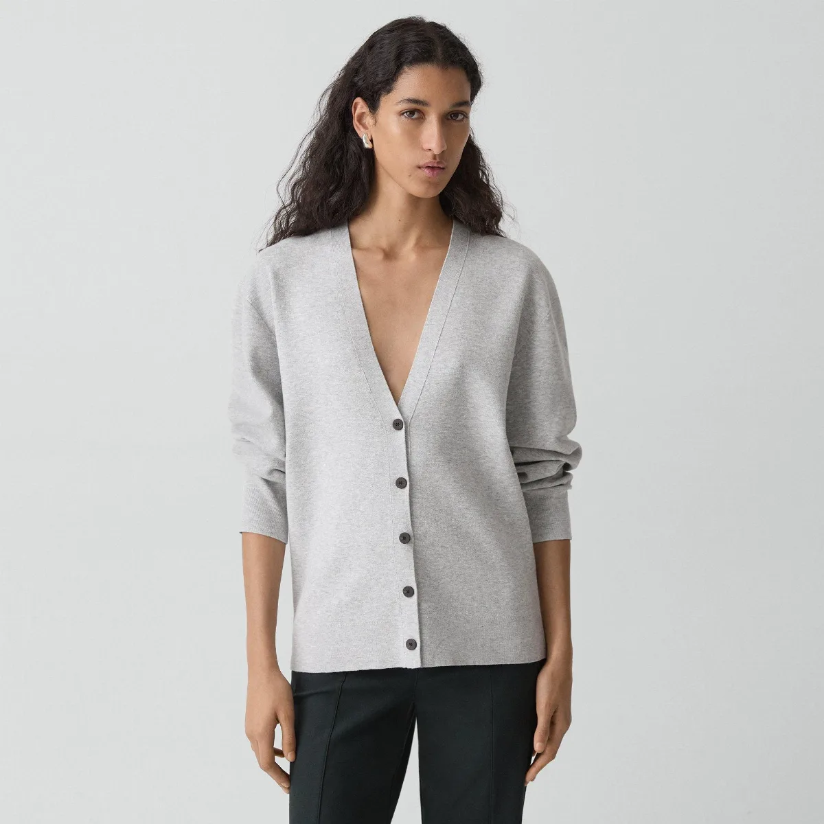 V-Neck Cardigan in Light Bilen by Theory
