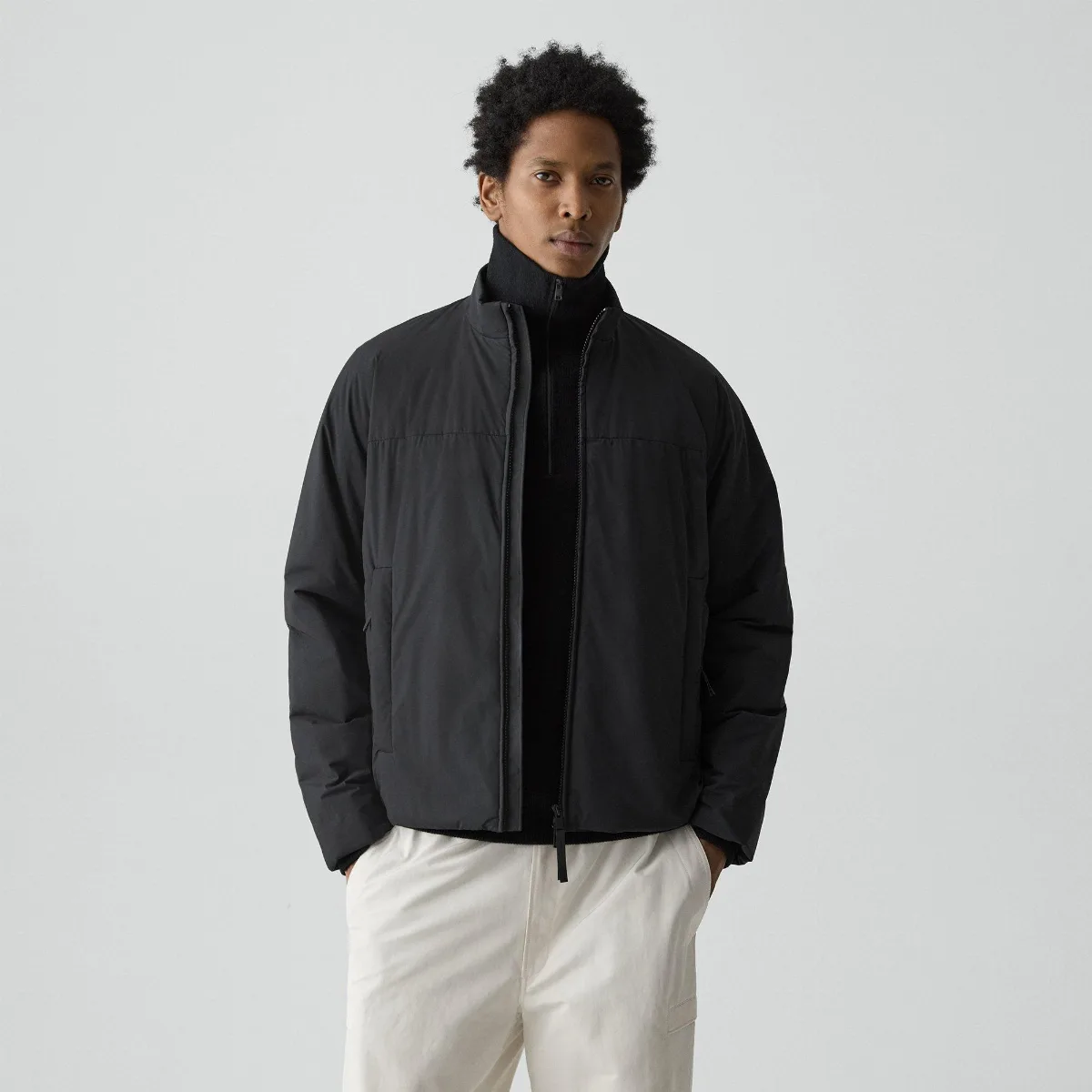 Stand Collar Jacket in Motion Nylon by Theory