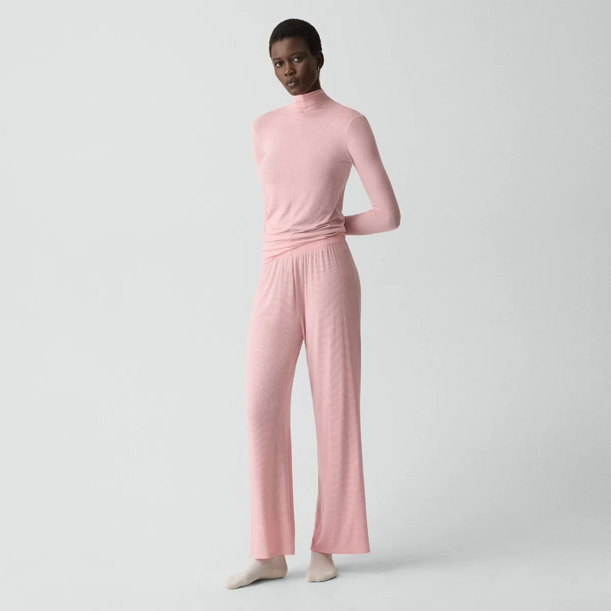 Fluid Pull-On Pant in Lounge Rib by Theory